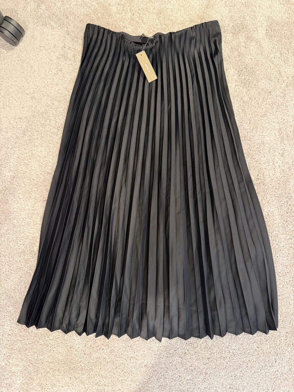 J. Crew Black Pleated A-Line Midi Skirt